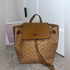 Michael Kors Junie Medium Woven Leather Backpack